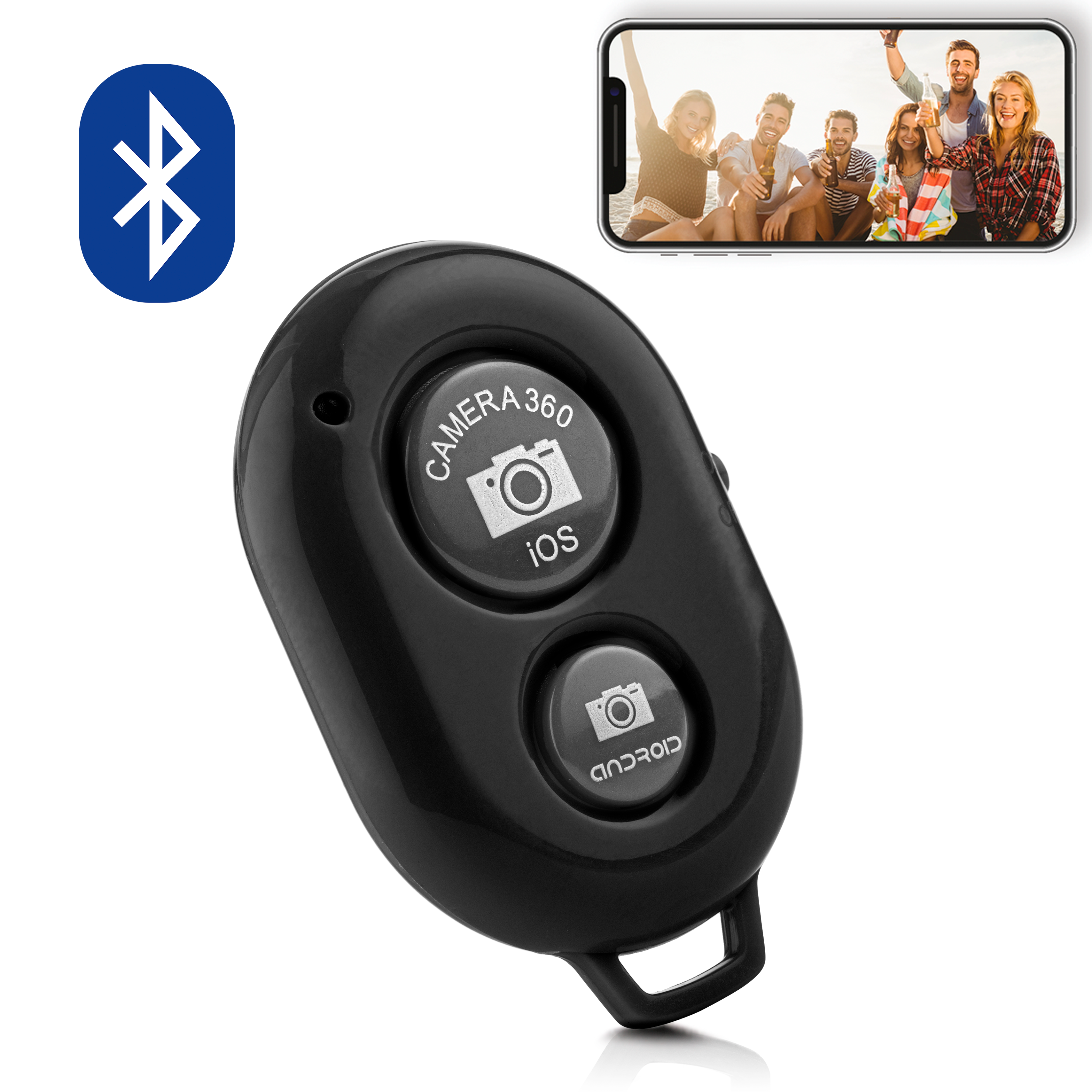 MOJOGEAR Bluetooth Remote Shutter voor Smartphone Camera - Zwart
