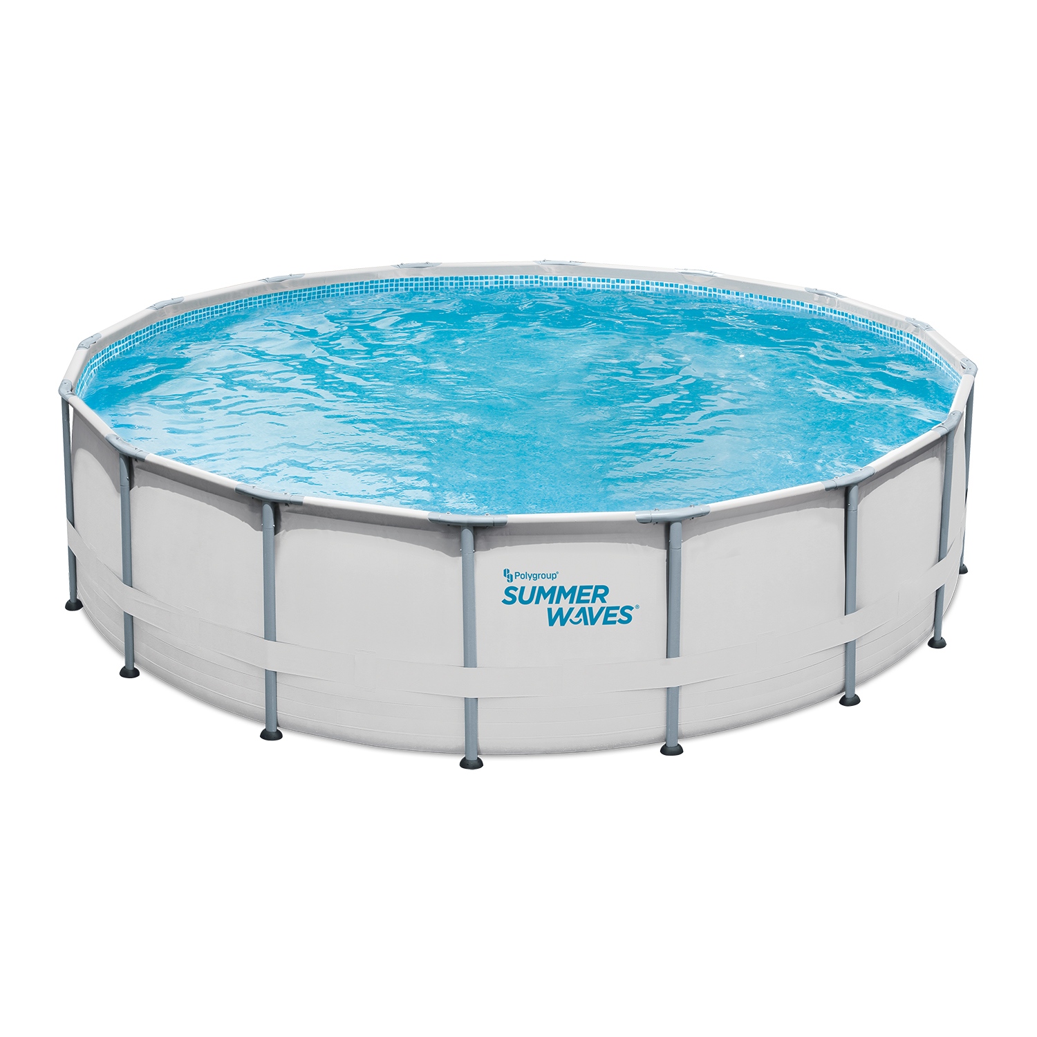 Summer Waves Elite Frame Zwembad 488 x 122 cm Wit met blauw mozaïek
