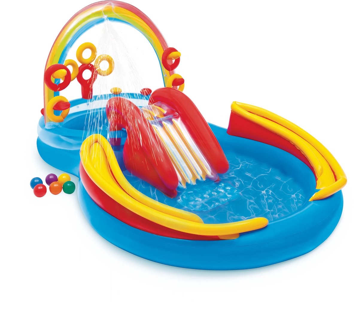 Intex Rainbow Ring Opblaaszwembad met glijbaan - 57453NP
