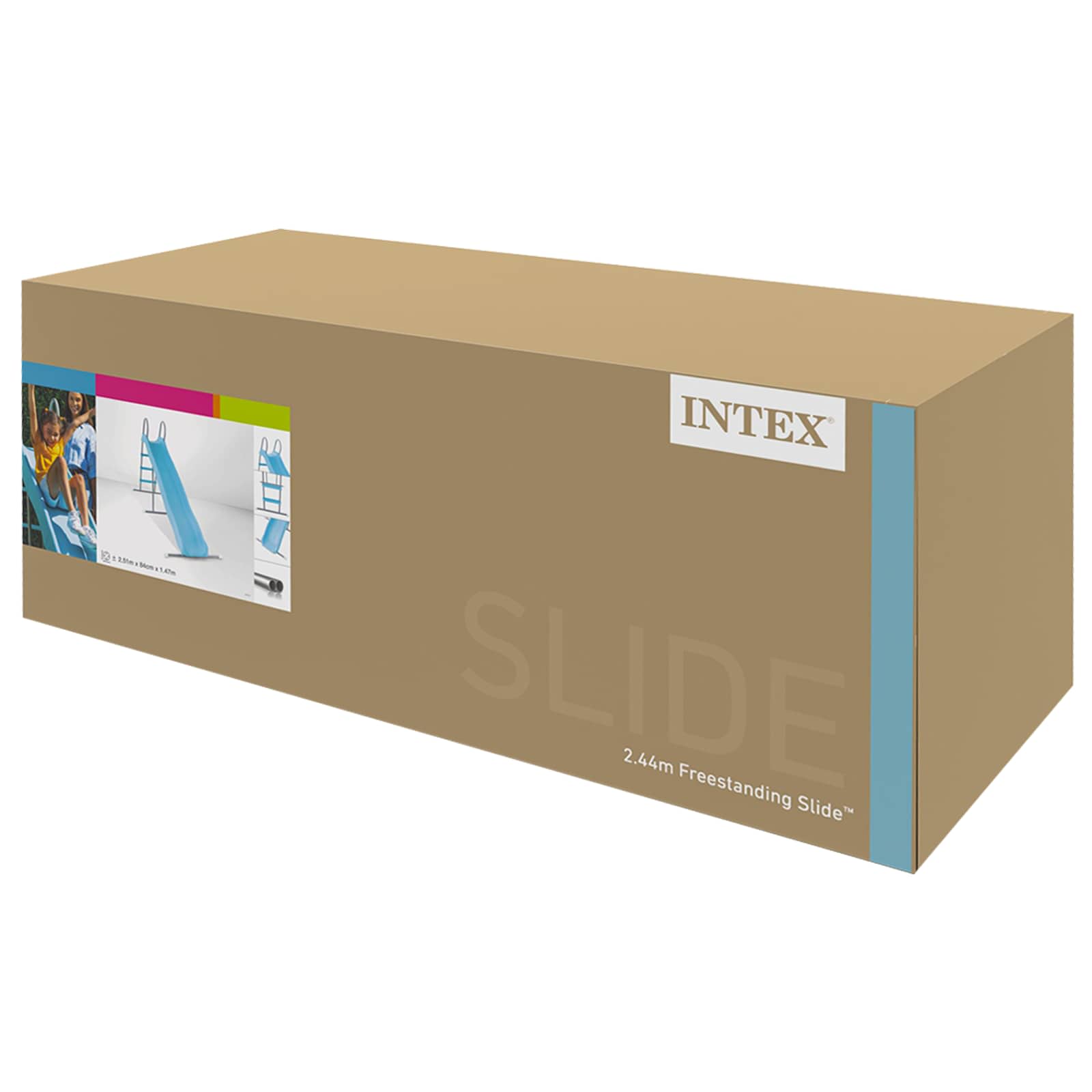 Intex Vrijstaande Glijbaan Lichtblauw 2,44 m PVC en staal