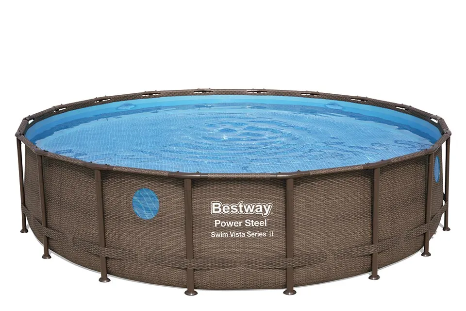Bestway Power Steel Swim Vista opzetzwembad Ø 549 x 122 cm - houtprint rond