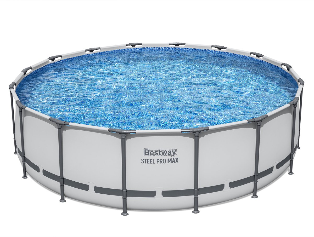 Bestway Steel Pro MAX opzetzwembadset inclusief filterpomp en accessoires - rond