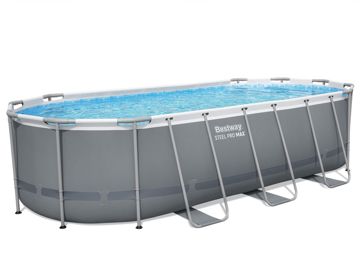 Bestway Power Steel opzetzwembad inclusief filterpomp en accessoires