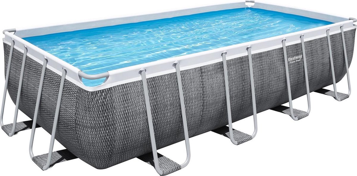 Bestway Power Steel opzetzwembadset met filterpomp en accessoires - rattanprint