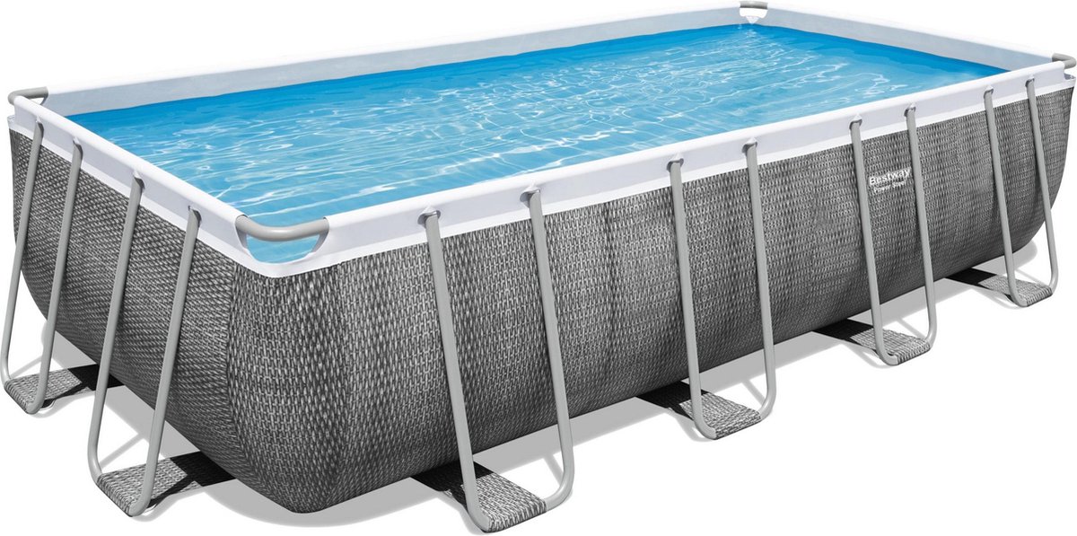 Bestway Power Steel opzetzwembadset met filterpomp en accessoires - rattanprint