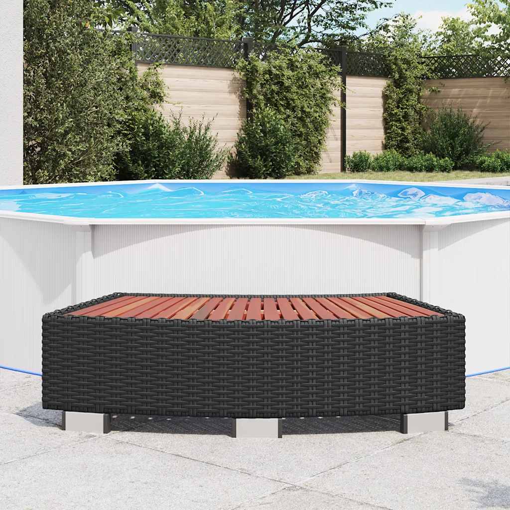 vidaXL Spatrap 92x45x25 cm poly rattan zwart