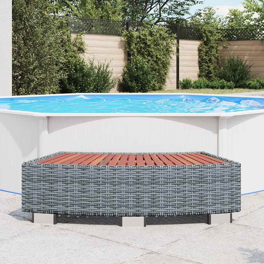 vidaXL Spatrap 92x45x25 cm poly rattan grijs