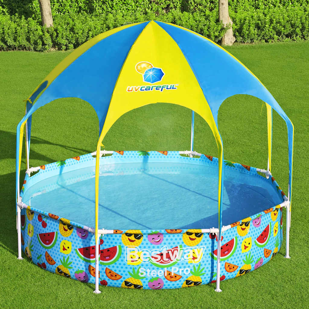 Bestway Steel Pro Kinderzwembad UV Careful – Splash-in-Shade & verkoelende watersproeier