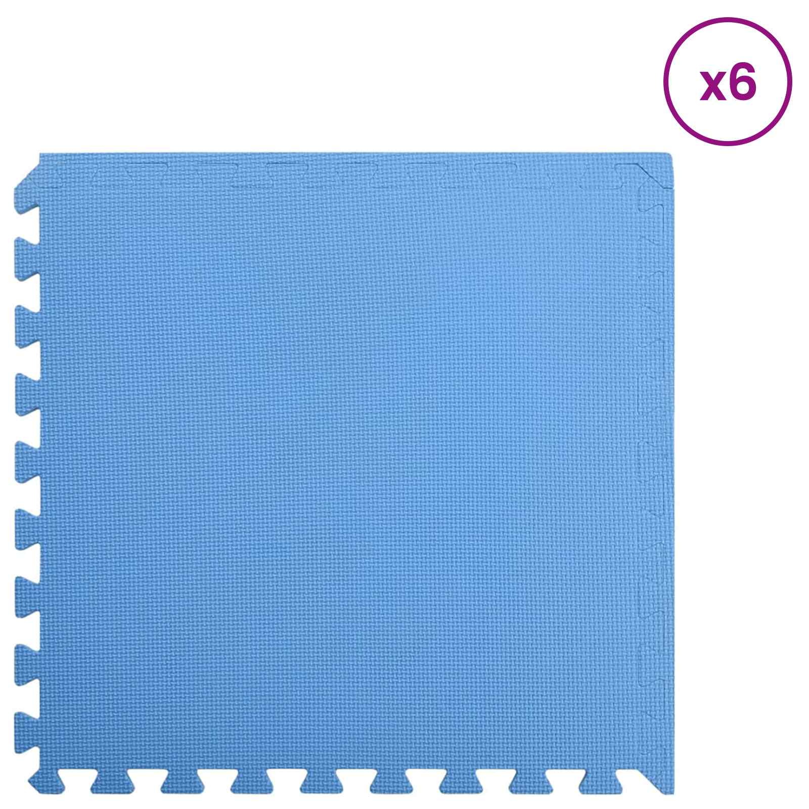 vidaXL Zwembad grondmat 6-delig blauw EVA schuim