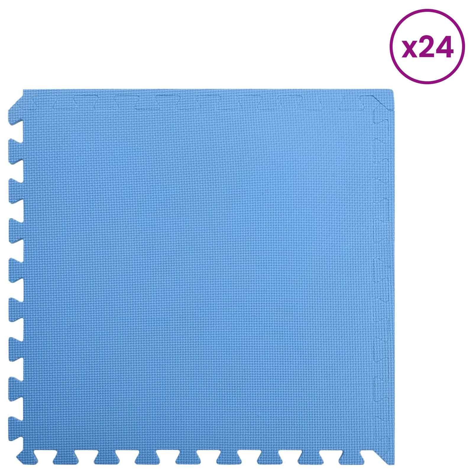 vidaXL Zwembad grondmat 24-delig blauw EVA schuim